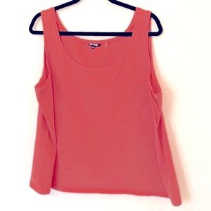 NIC + ZOE 2X Tank Coral 95% Cotton/5% Spandex.